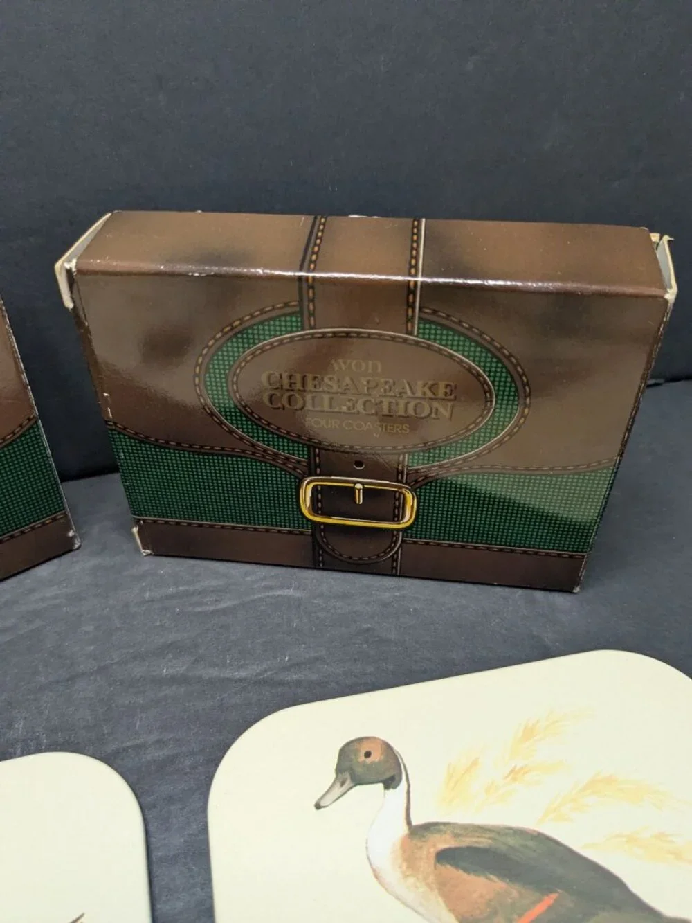 Vtg. AVON Chesapeake Mallard Ducks Drink Coasters Set Of 8 Original Boxes 1981